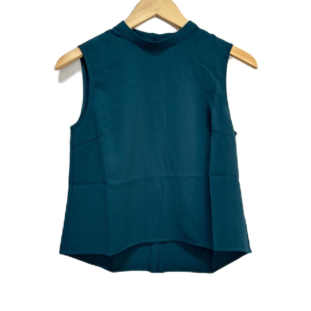 Love, Bonito Sleeveless Button Back‎ Green Top Mock Neck Dress Women’s Small NWT